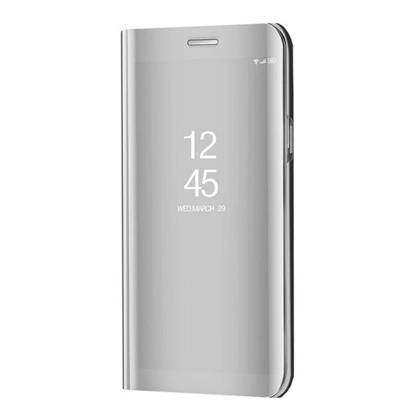 Tok álló (aktív FLIP, oldalra nyíló, asztali tartó funkció, tükrös felület, Mirror View Case) EZÜST [Samsung Galaxy A02s (SM-A025F)] (5996591043722)