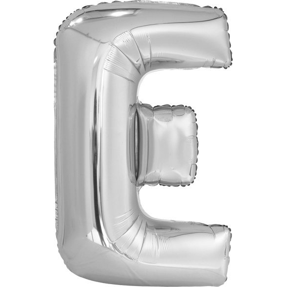  Balon foliowy litera E srebrna 56,5x86cm