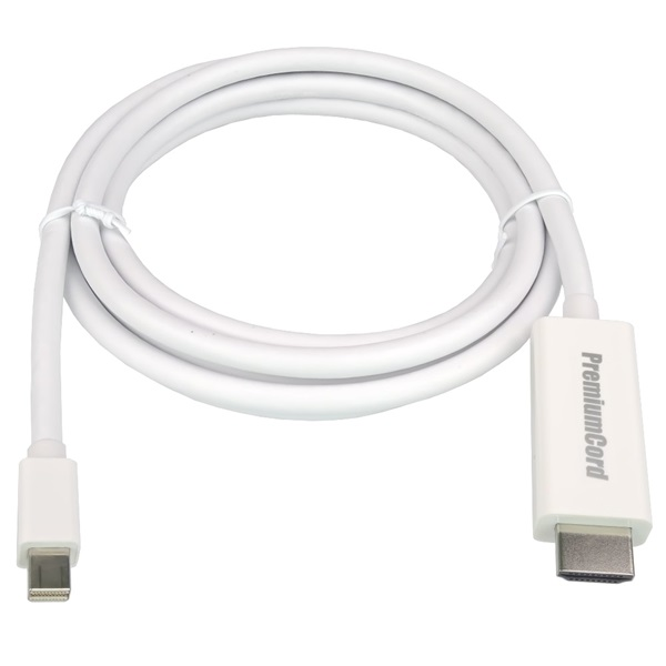 PREMIUMCORD Kábel mini DisplayPort mini DP - HDMI, 1080p@60Hz, M/M, 1m, fehér (KPORTADMK01-01)