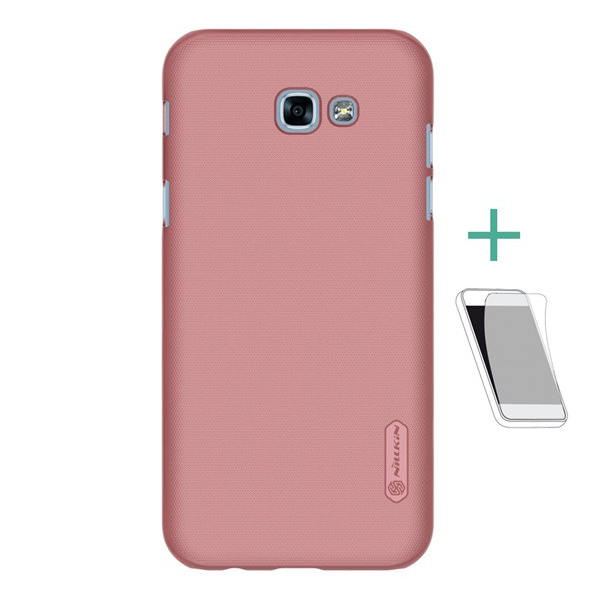 NILLKIN SUPER FROSTED műanyag telefonvédő (gumírozott, érdes felület + képernyővédő fólia) ROZÉARANY [Samsung Galaxy A3 (2017) SM-A320F]