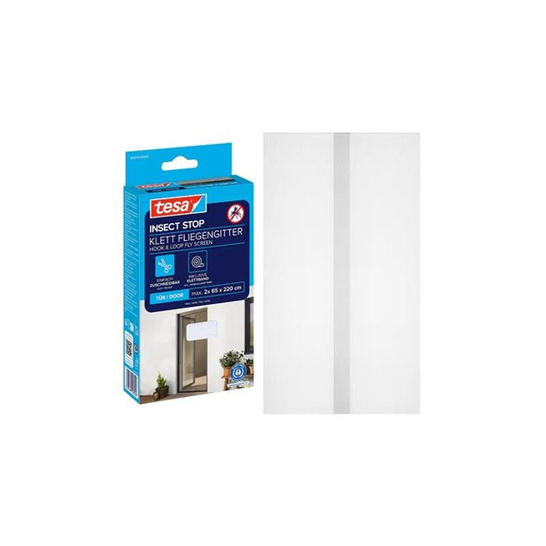 TESA TE5567920 Insect Stop szúnyogháló ajtóra tépőzáras 2 db 65x220 cm fehér