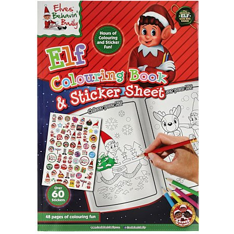 A4 Elf Colouring Book 48 pages with Sticker Sheet CDU