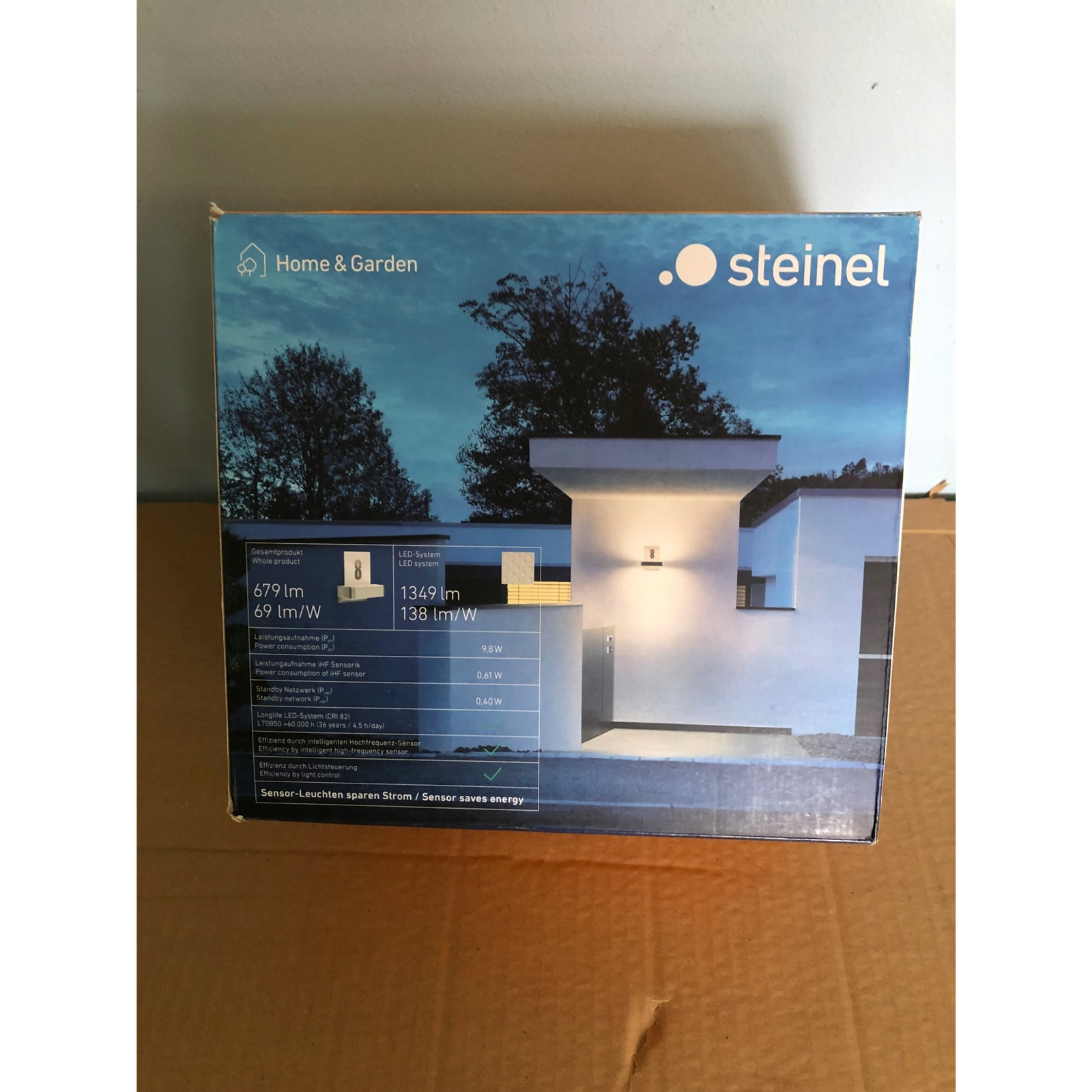 Steinel LED AUSSENLEUCHTE L 820 SC SI 087579 LED-es kültéri fali lámpa mozgásérzékelővel Nélkül 9.8 W LED Ezüst (ST087579)