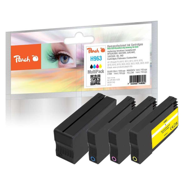 Peach 6ZC70AE inktcartridge 4 stuk(s) Compatibel Zwart, Cyaan, Magenta, Geel