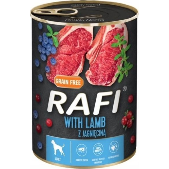 RAFI Kutya Pástétom Bárány, Vörös- és Kék Áfonyával Konzerv 400 g (11801426)