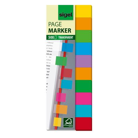 Sigel 44x12,5 mm Jelölőcímke 10x50 lap - Vegyes színek (HN684)