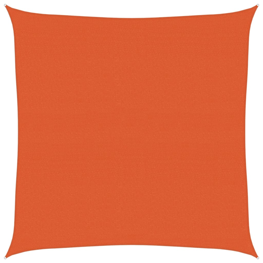 narancssárga négyzet alakú HDPE napvitorla 160 g/m² 7x7 m (311665)