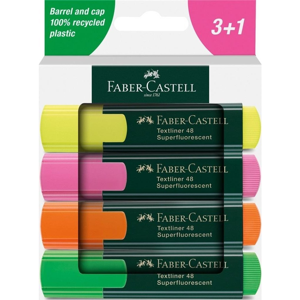 Faber-Castell: 1548 Superfluorescent 4 db-os szövegkiemelő filc szett (4005402548446)