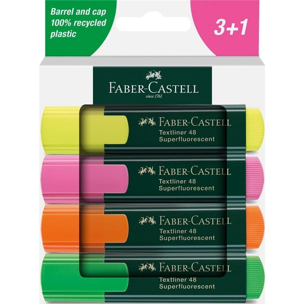 FABER-CASTELL Textmarker TL 48 4er Kartonetui