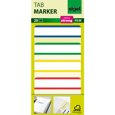 Sigel 50x38 mm Jelölőcímke 4x5 db - Vegyes színek (20 lap) (HN202)