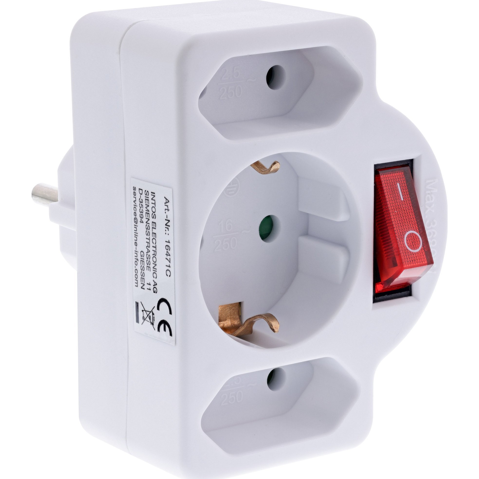 InLine 16471C elektromos elosztó Fehér