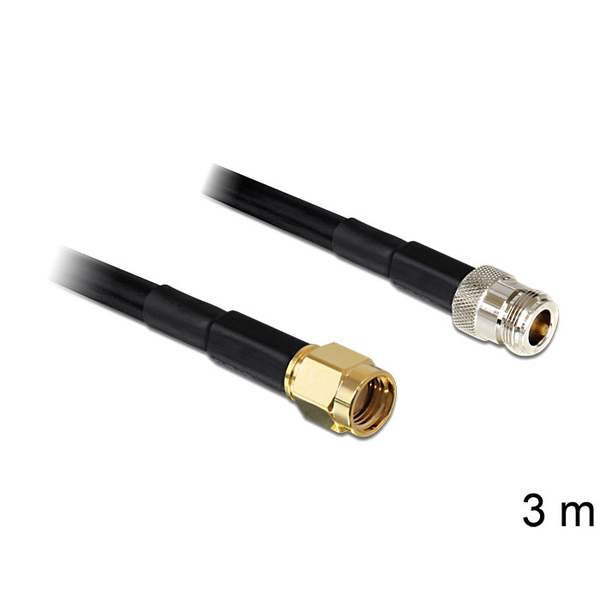 Delock RP-SMA dugó > N jack LMR195, 3 m (88686)