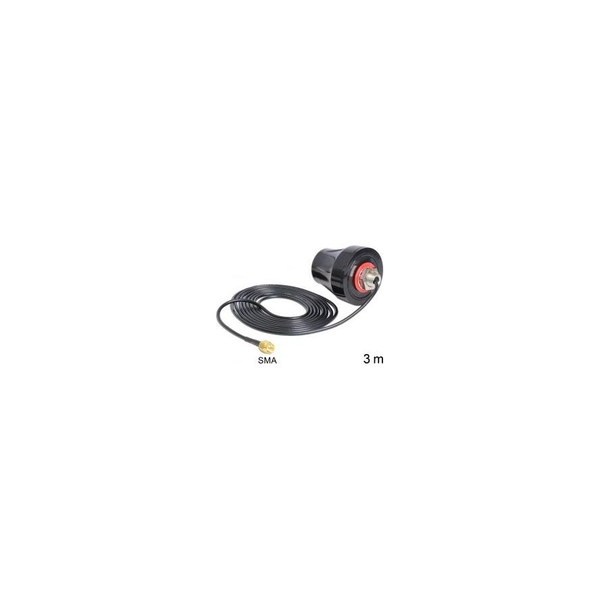 Delock LTE Antenna SMA 2 dBi 3 m RG-174 kör keresztmetszetű fekete kültéri