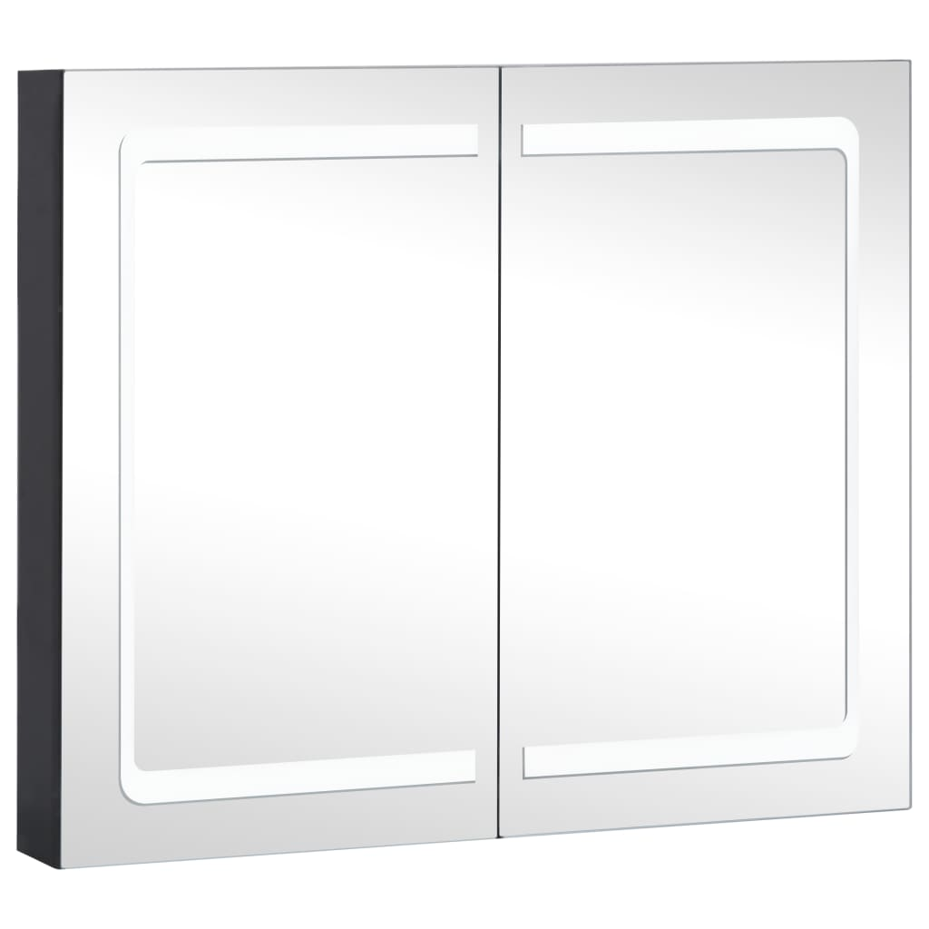 tükrös fürdőszobaszekrény LED világítással 80 x 12,2 x 68 cm (325545)
