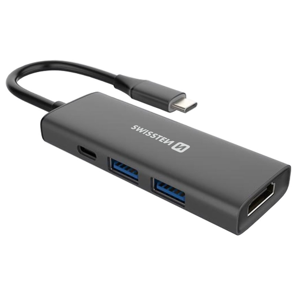 Swissten 44040201 Multifunkcionális USB-C 100W 4-port HUB