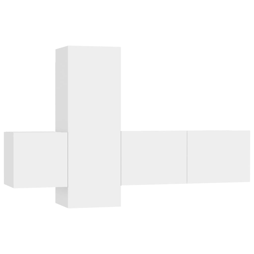 3 részes fehér forgácslap TV-szekrényszett (3078654)