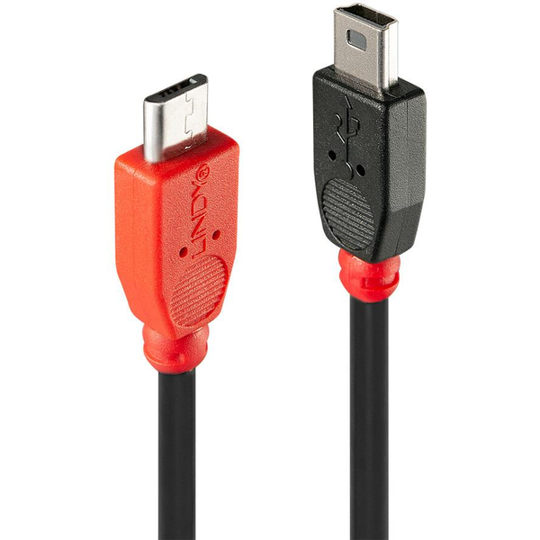 Lindy 31718 USB kabel 1 m USB 2.0 Micro-USB B Mini-USB B Černá
