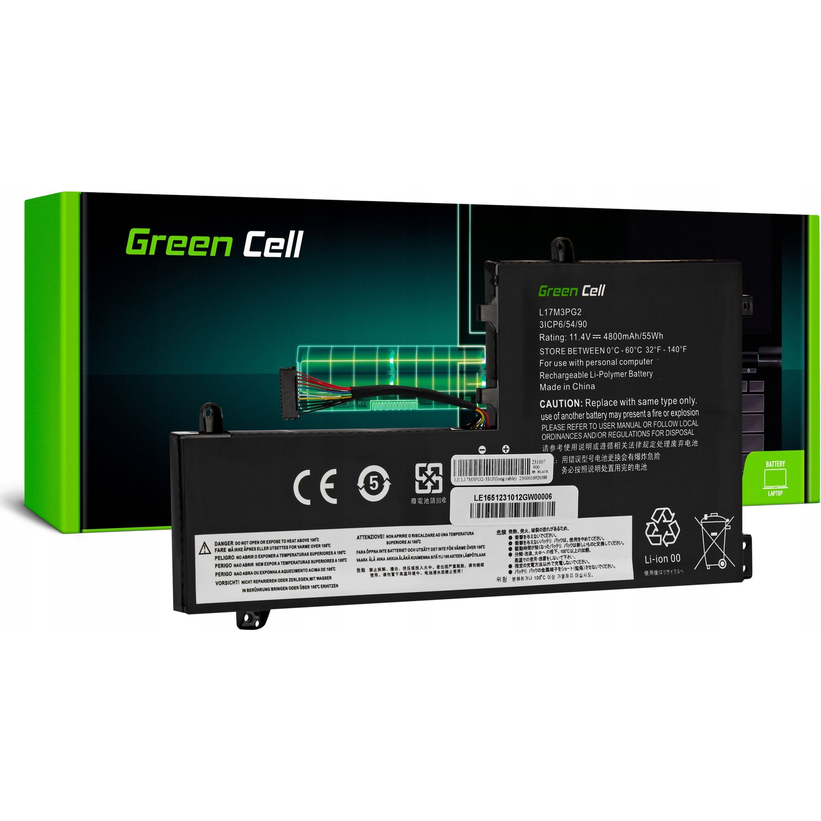 Green Cell Notebook akku GC-LE165 11.4 V 4800 mAh Lenovo (LE165)