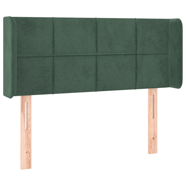 Tăblie pat cu aripioare verde închis 93x16x78/88 cm catifea