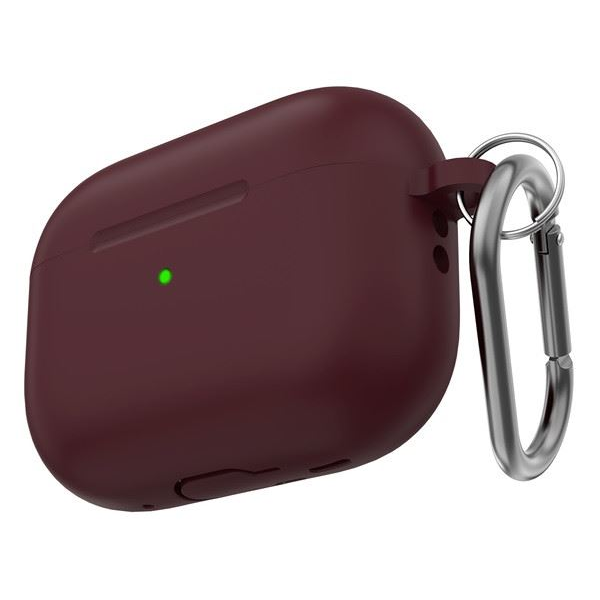 Phoner Simple Apple Airpods Pro 2 szilikon tok csuklópánttal burgundi (PN-CP-PT-LC-CS14-BY) (PNCPPTLCCS14BY)