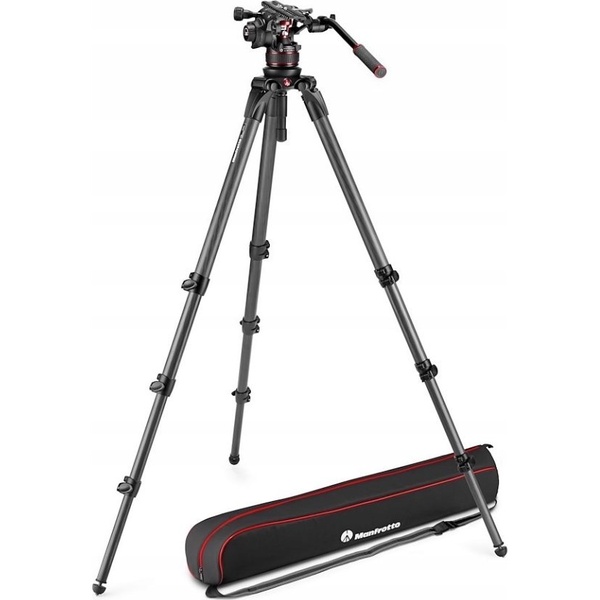 MANFROTTO Nitrotech 612 video fej + 536 magas CF állvány, szimpla láb MVK612CTALL
