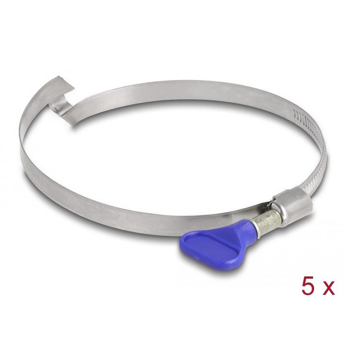 Delock tömlőbilincs pillangó fogantyúval balkezeseknek 80-100mm, 5db (19621) (delock19621)