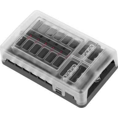 Caja De Fusibles Fb-12 Con Carril Negativo Y Led
