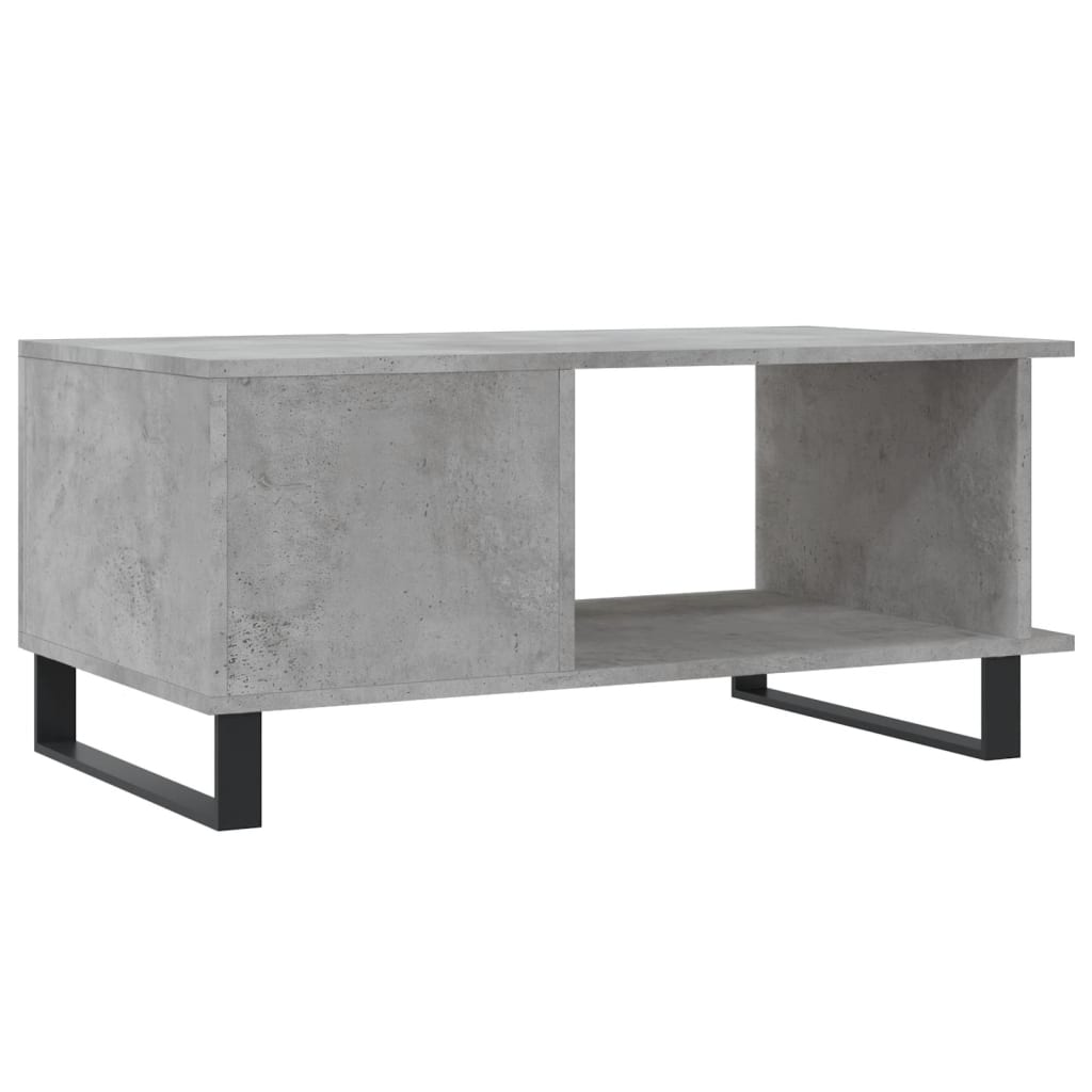 betonszürke szerelt fa dohányzóasztal 90 x 50 x 40 cm (829512)