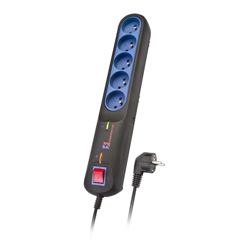 Zásuvková lišta Lestar 1966002822 5 zásuvek 2,5 m černá (LFT 2005)