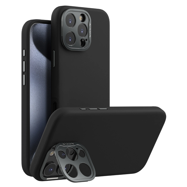Nillkin LENSWING MAGNETIC műanyag telefonvédő (matt, mikrofiber plüss belső, kameravédő, MagSafe) FEKETE Apple iPhone 16 Pro (GP-169361)