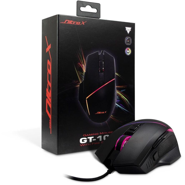 Inter-Tech Nitrox GT-100 RGB Gaming egér 6400 DPI fekete