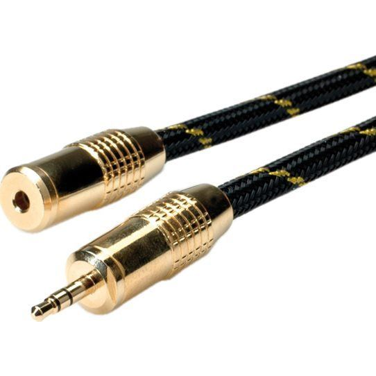 Roline 11.09.4755 Jack Audio Csatlakozókábel [1x Jack dugó, 3,5 mm-es - 1x Jack alj, 3,5 mm-es] 5.00 m Többszínű Árnyékolt