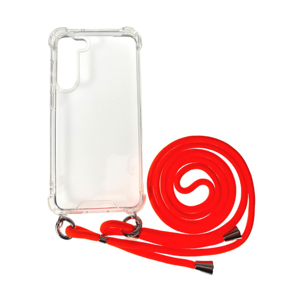 Cellect Samsung S23 Plus nyakba akasztható átlátszó tok narancssárga zsinórral (CEL-FEST-SAM-S23P-O) (CEL-FEST-SAM-S23P-O)