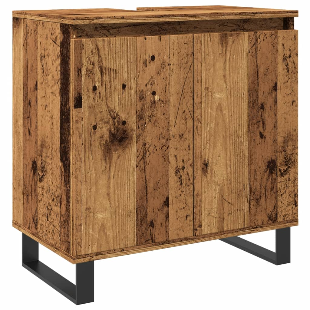 antik fa színű szerelt fa fürdőszobaszekrény 58 x 33 x 60 cm (857220)