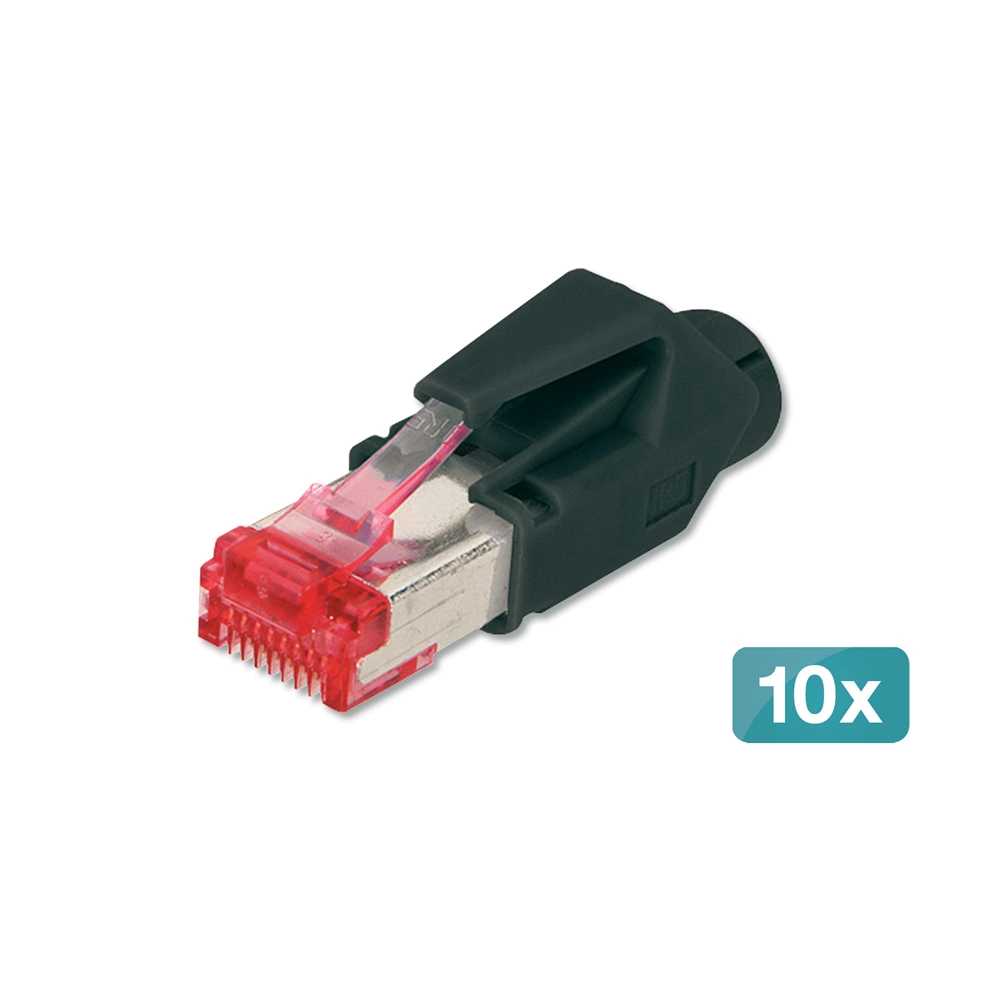 DIGITUS A-MO6-8-8-HRS-10 CAT6 Hirose TM21 árnyékolt 8P8C RJ45 törésgátlós dugó 10db/csomag (A-MO6-8-8-HRS-10)