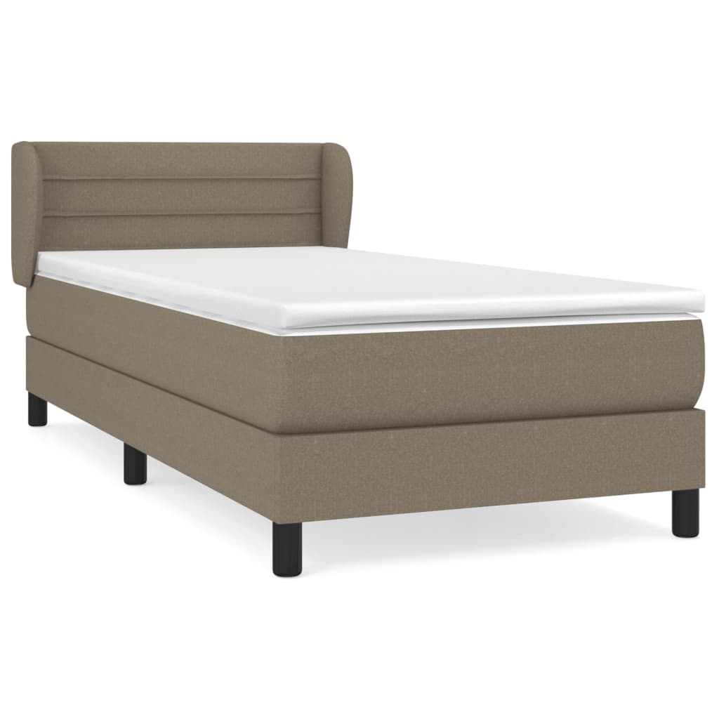 tópszínű szövet rugós ágy matraccal 100 x 200 cm (3126305)