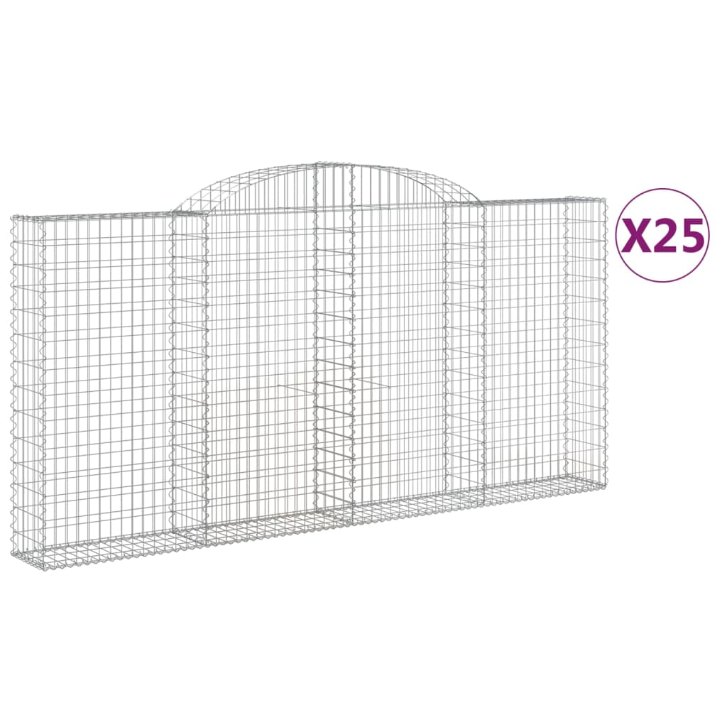 25 db íves horganyzott vas gabion kosár 300x30x140/160 cm (3146572)