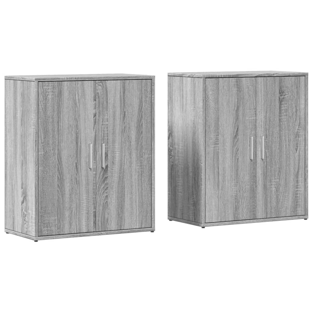 2 db szürke sonoma színű szerelt fa tálalószekrény 60x31x70 cm (3276544)