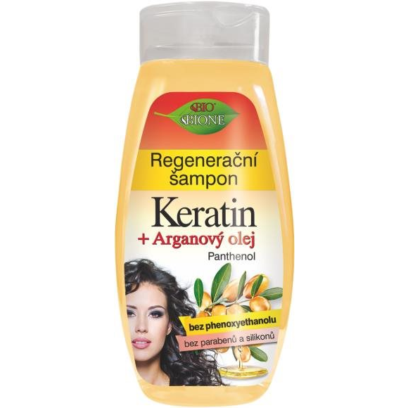 BIONE COSMETICS Bio Keratin + Argánolaj Regeneráló sampon 260 ml (8595061606060)