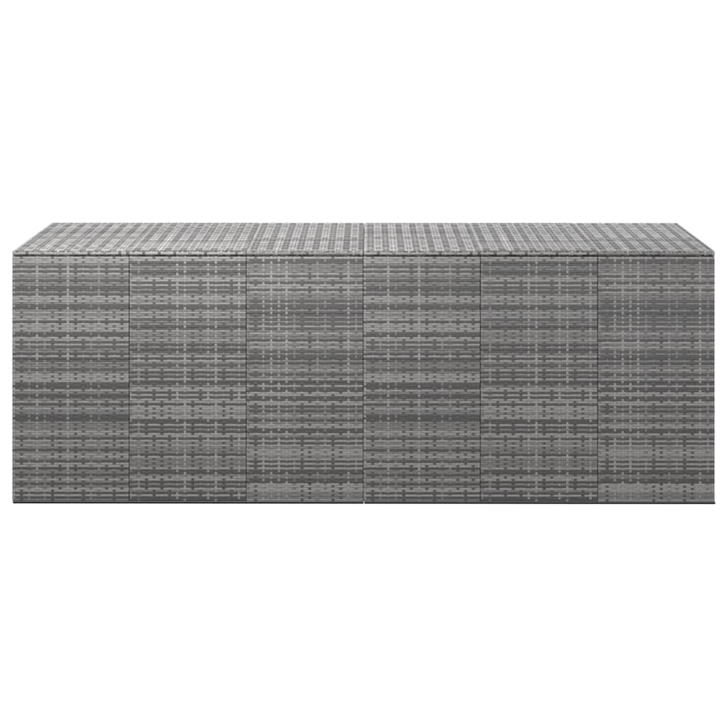 szürke polyrattan kerti párnatartó doboz 291 x 100,5 x 104 cm (317237)