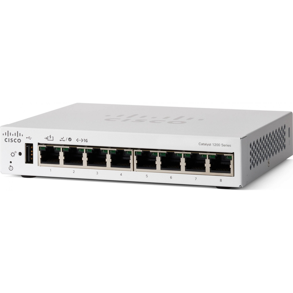 Cisco C1200-8T-D hálózati kapcsoló Vezérelt L2/L3 Gigabit Ethernet (10/100/1000) Fehér