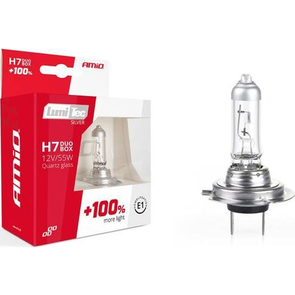 AMiO Halogén Izzó H7 12V 55W LumiTec SILVER +100% DUO (0501403)