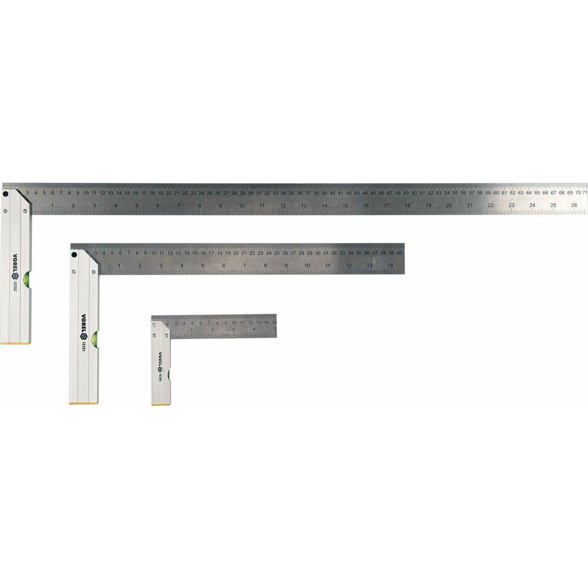 Vorel 150-700mm 3 részes libellás derékszög készlet (18390) (18390)