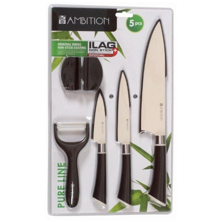 Ambition Pure Line Késkészlet - 5 Részes (hámozóval, élezővel) (26464)
