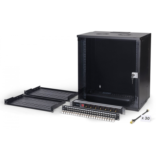 DIGITUS Netzwerk-Set 483 mm (19") - 12HE, 540x400 mm (BxT)sw