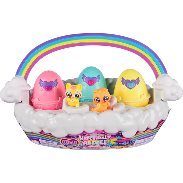 Hatchimals Alive Neon Rainbow Spring Basket