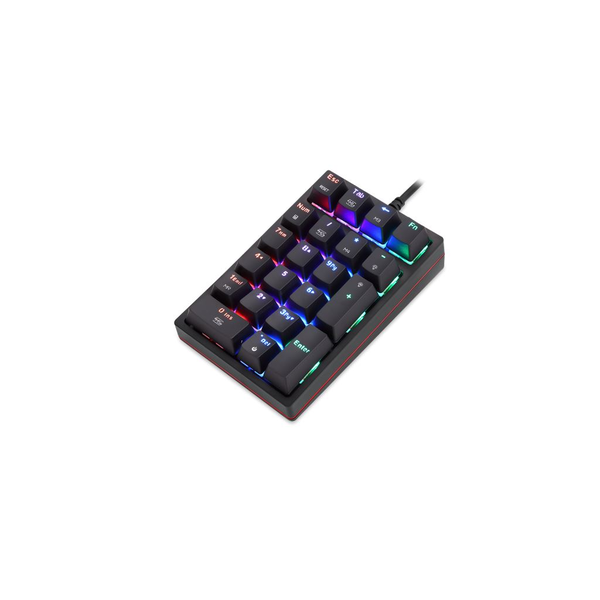 Tastatura numerica mecanica Motospeed K24 cu fir de 1.5m, conexiune USB, iluminat RGB, Negru