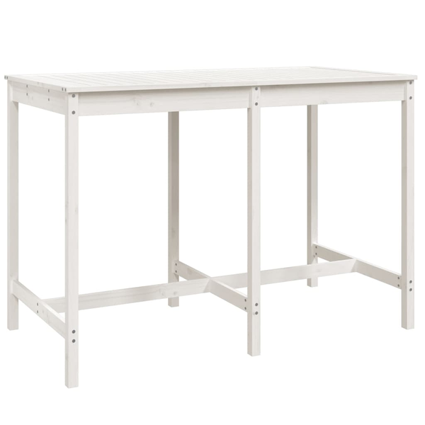 Masă de grădină, alb, 159,5x82,5x110 cm, lemn masiv de pin