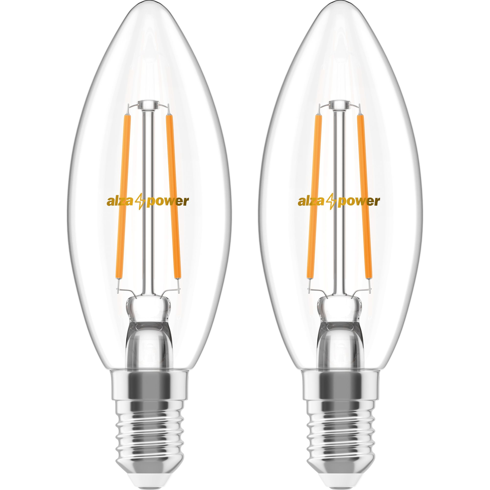 AlzaPower LED 6-55W, E14, 2700K, Filament, szett, 2db (APW-LBC14-62700FC2)