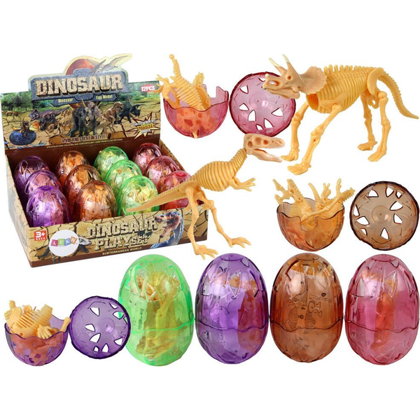Figurka LeanToys Otwierane Jajo Dinozaura Figurka Żółta 4 Kolory 9 cm